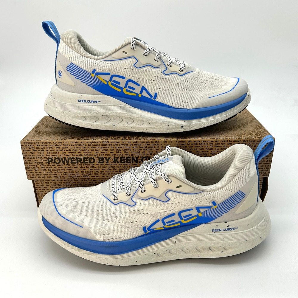 Womens Walking Shoes KEEN WK400 II Size 7.5 White Blue Performance Mesh NEW